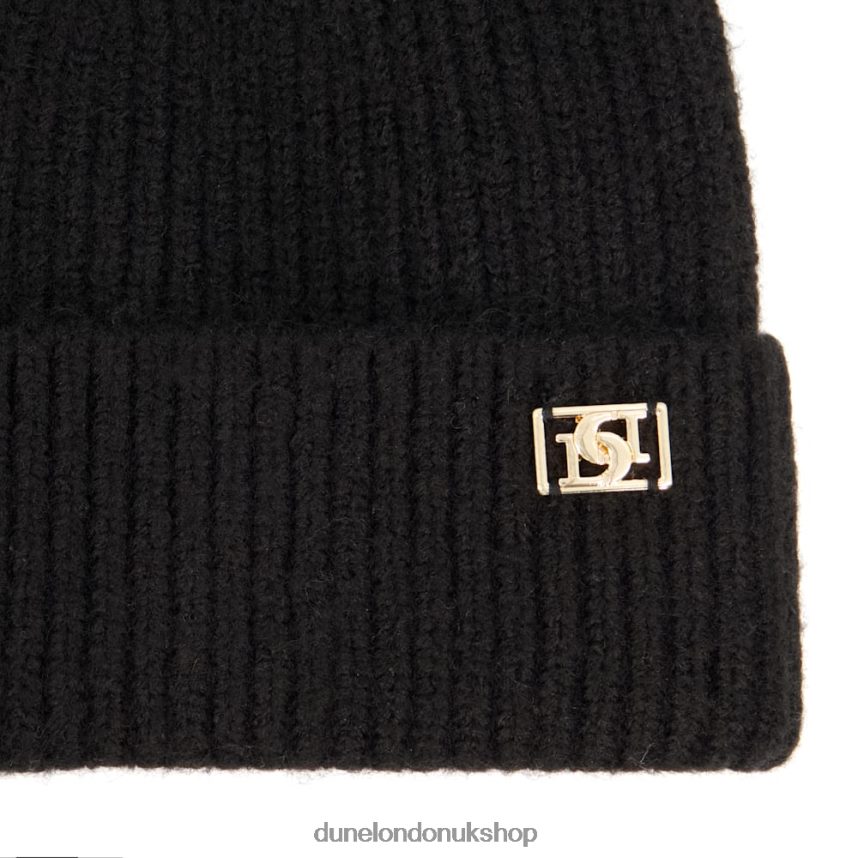 Knitted Beanie Hat Women N4BBPB292 Dune London Felissia Black