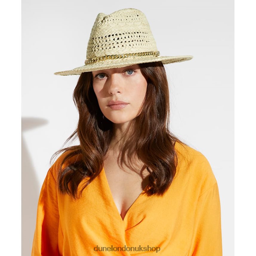 Raffia-Woven Sun Hat Women N4BBPB117 Dune London Frithy Natural