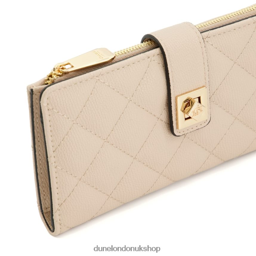 Turn-Lock-Strap Quilted Cardholder Women N4BBPB185 Dune London Klintons Nude