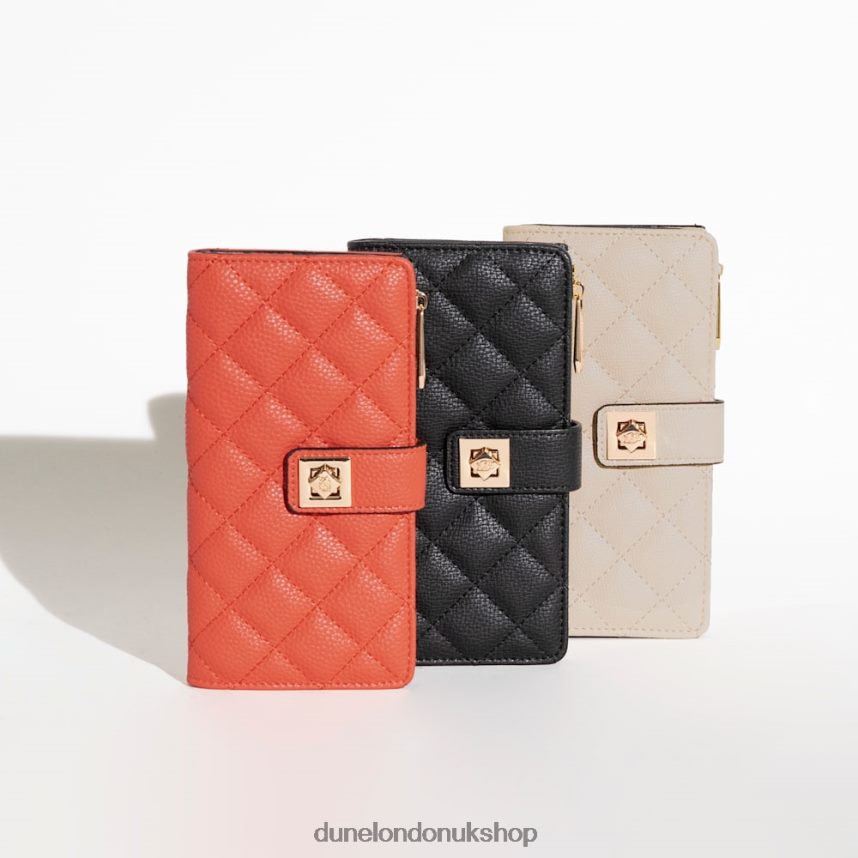 Turn-Lock-Strap Quilted Cardholder Women N4BBPB202 Dune London Klintons Orange