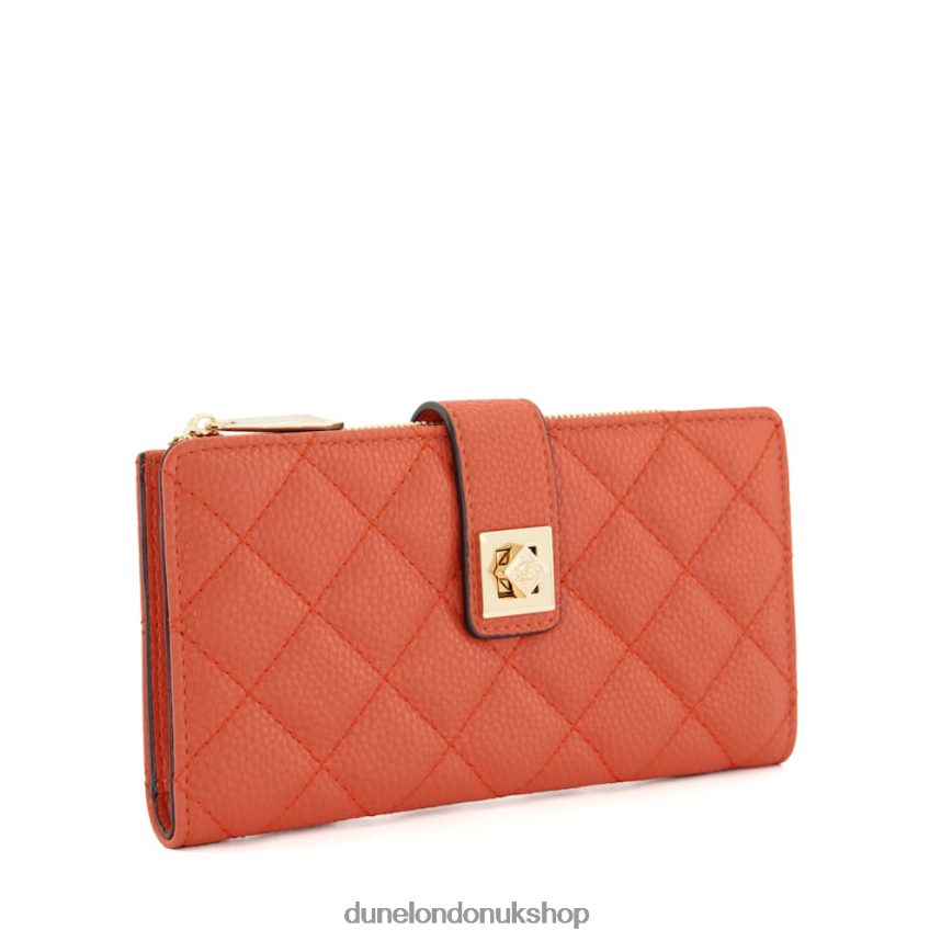 Turn-Lock-Strap Quilted Cardholder Women N4BBPB202 Dune London Klintons Orange