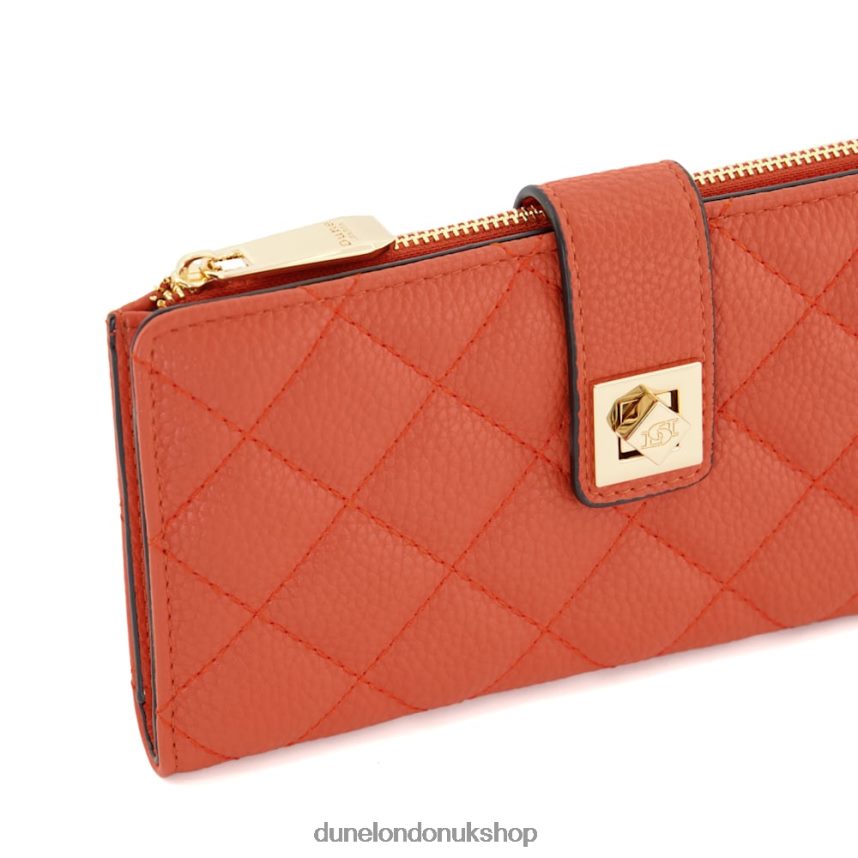 Turn-Lock-Strap Quilted Cardholder Women N4BBPB202 Dune London Klintons Orange