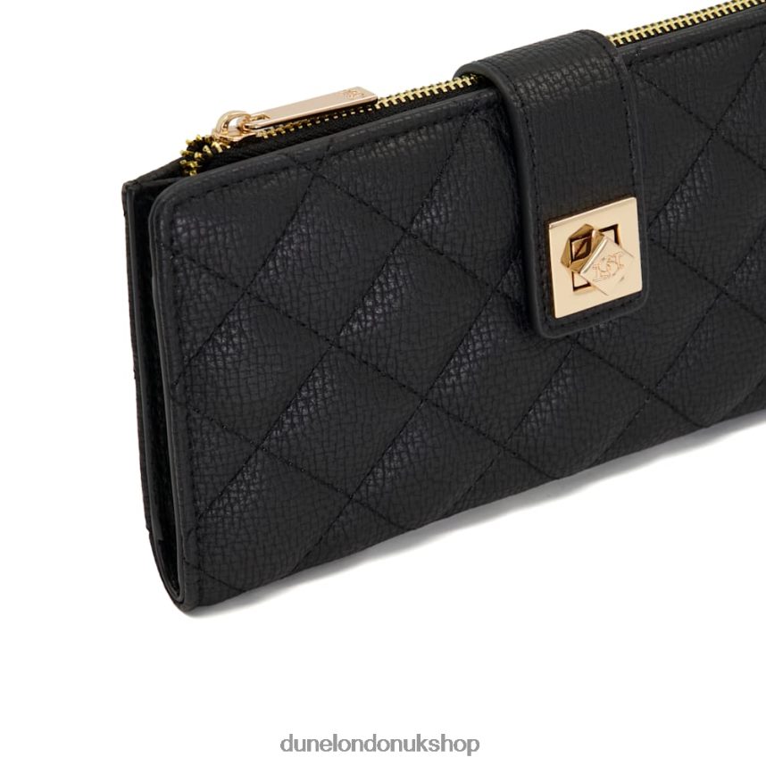 Turn-Lock-Strap Quilted Cardholder Women N4BBPB220 Dune London Klintons Black