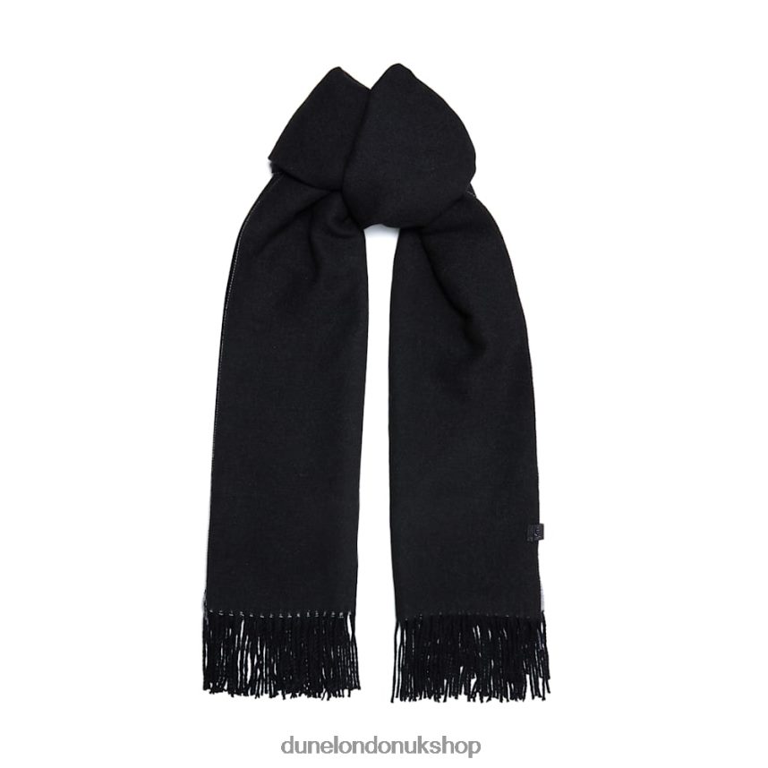 Colour-Block Fringed Scarf Women N4BBPB301 Dune London Leslie Black - Click Image to Close