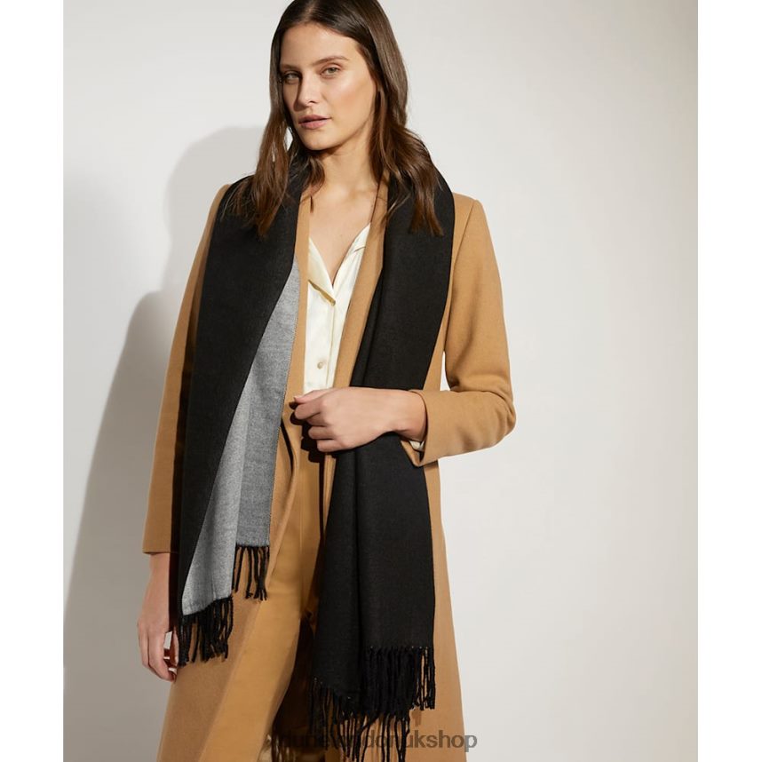 Colour-Block Fringed Scarf Women N4BBPB301 Dune London Leslie Black