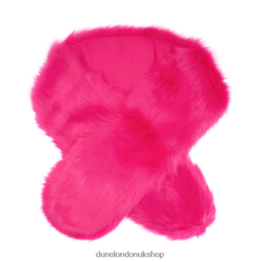 Fluffy Faux-Fur Scarf Women N4BBPB288 Dune London Landan Pink - Click Image to Close