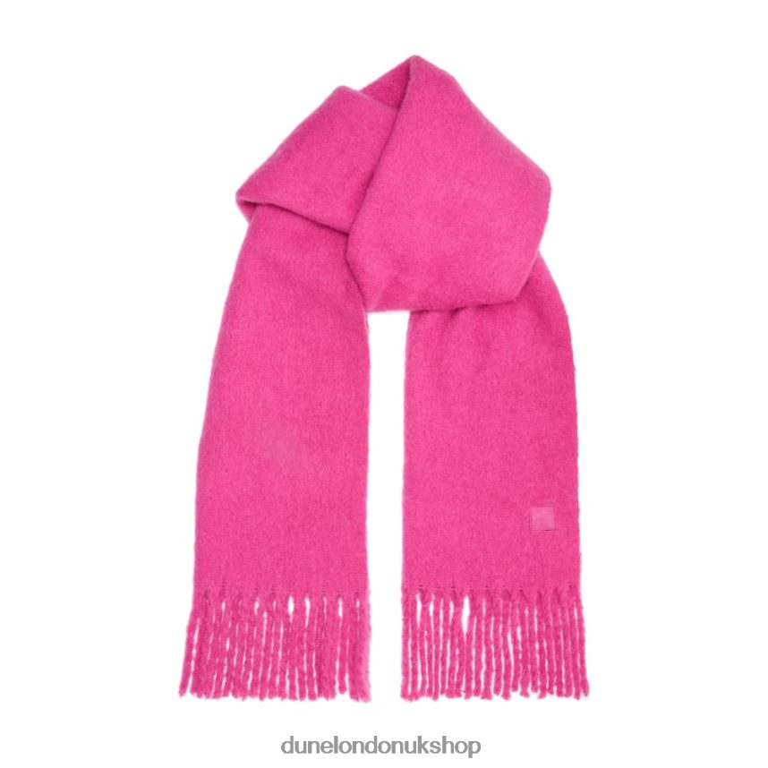 Textured Long Fringed Scarf Women N4BBPB289 Dune London Lorissa Pink - Click Image to Close