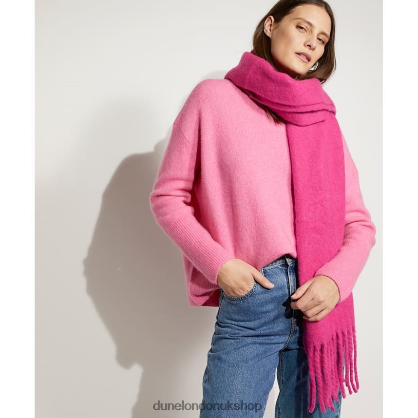 Textured Long Fringed Scarf Women N4BBPB289 Dune London Lorissa Pink