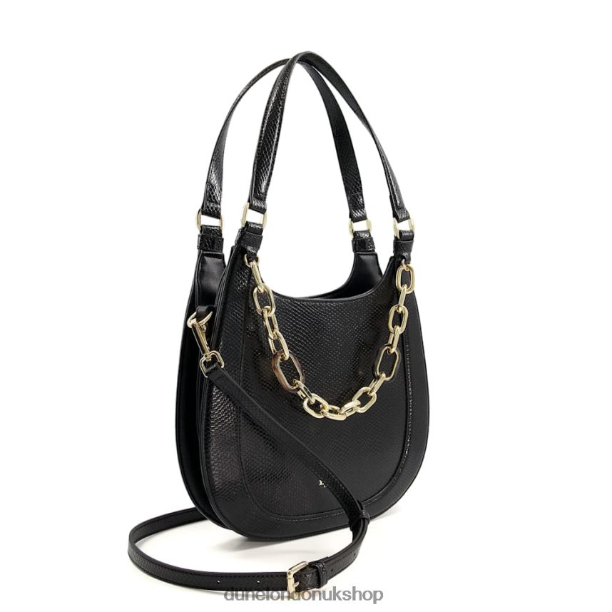 Chain-Detail Reptile Effect Shoulder Bag Women N4BBPB305 Dune London Danbury Black