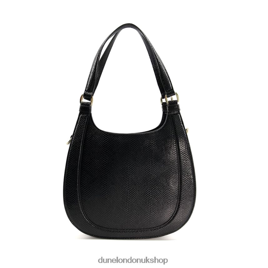 Chain-Detail Reptile Effect Shoulder Bag Women N4BBPB305 Dune London Danbury Black