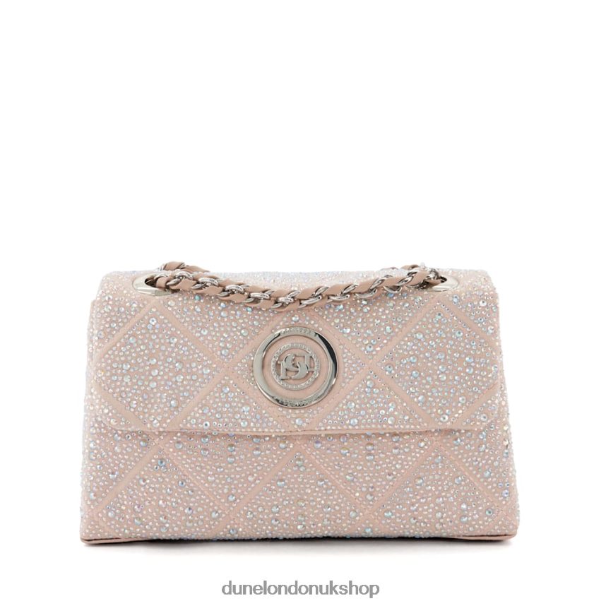 Diamante-Embellished Shoulder Bag Women N4BBPB45 Dune London Duchess B Ecru - Click Image to Close