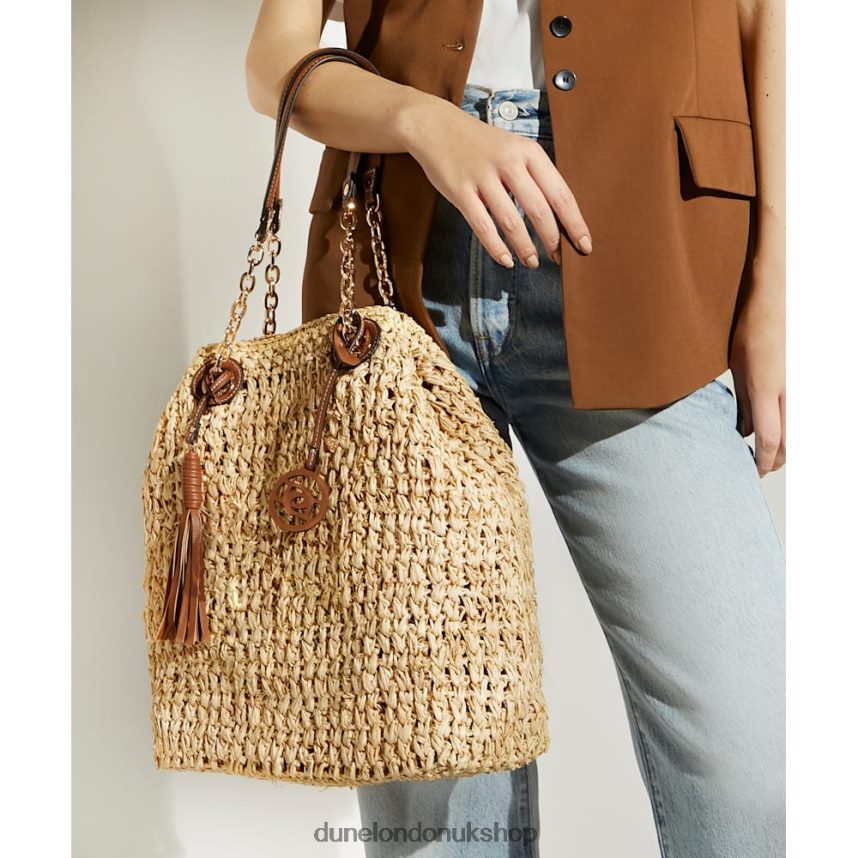 Medium Raffia Shoulder Bag Women N4BBPB140 Dune London Destinations Natural