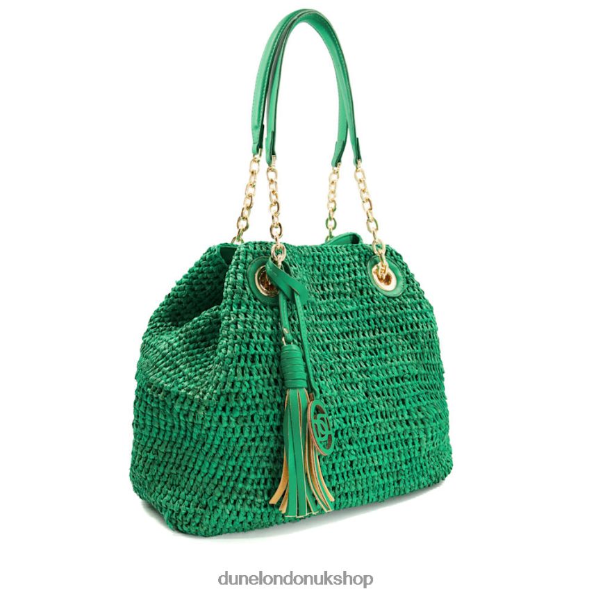 Medium Raffia Shoulder Bag Women N4BBPB142 Dune London Destinations Green