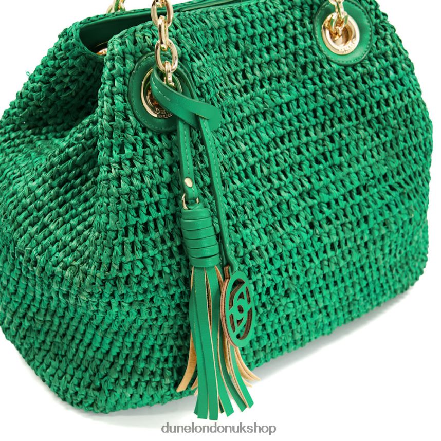 Medium Raffia Shoulder Bag Women N4BBPB142 Dune London Destinations Green