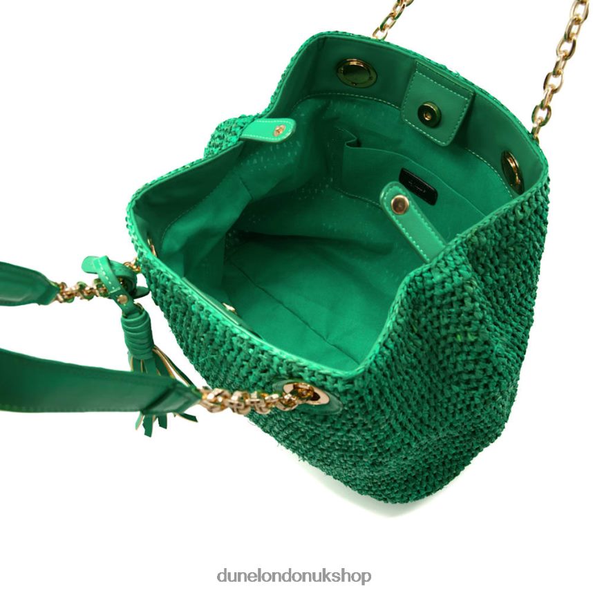 Medium Raffia Shoulder Bag Women N4BBPB142 Dune London Destinations Green