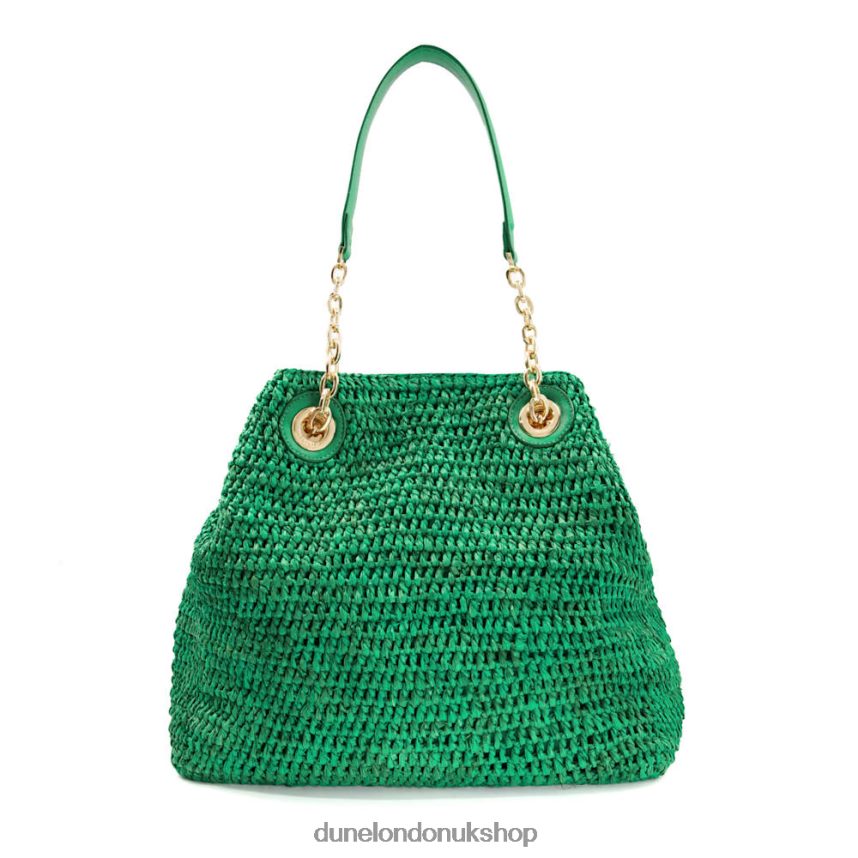 Medium Raffia Shoulder Bag Women N4BBPB142 Dune London Destinations Green