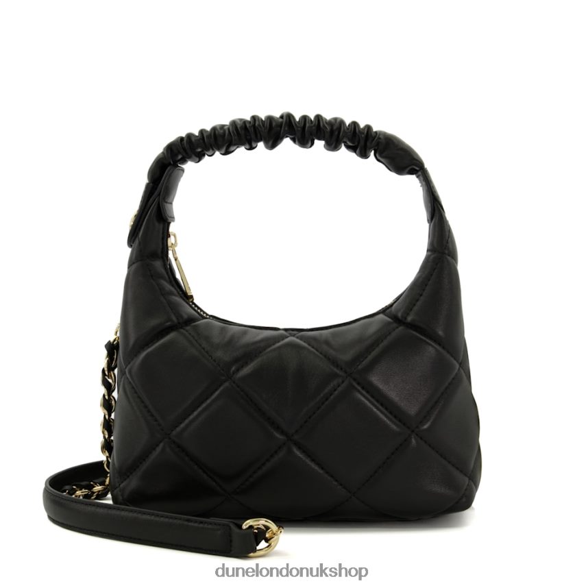 Quilted Ruched-Shoulder Bag Women N4BBPB161 Dune London Duchess H Black - Click Image to Close