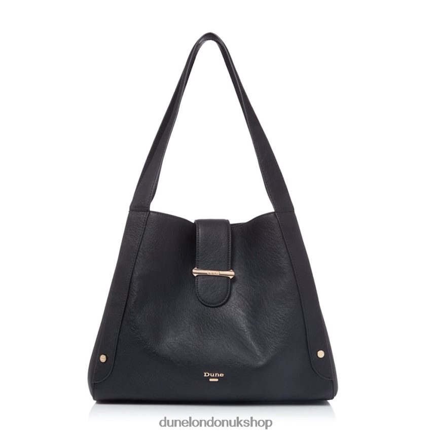 Slouchy Shoulder Bag Women N4BBPB391 Dune London Dixen Black - Click Image to Close