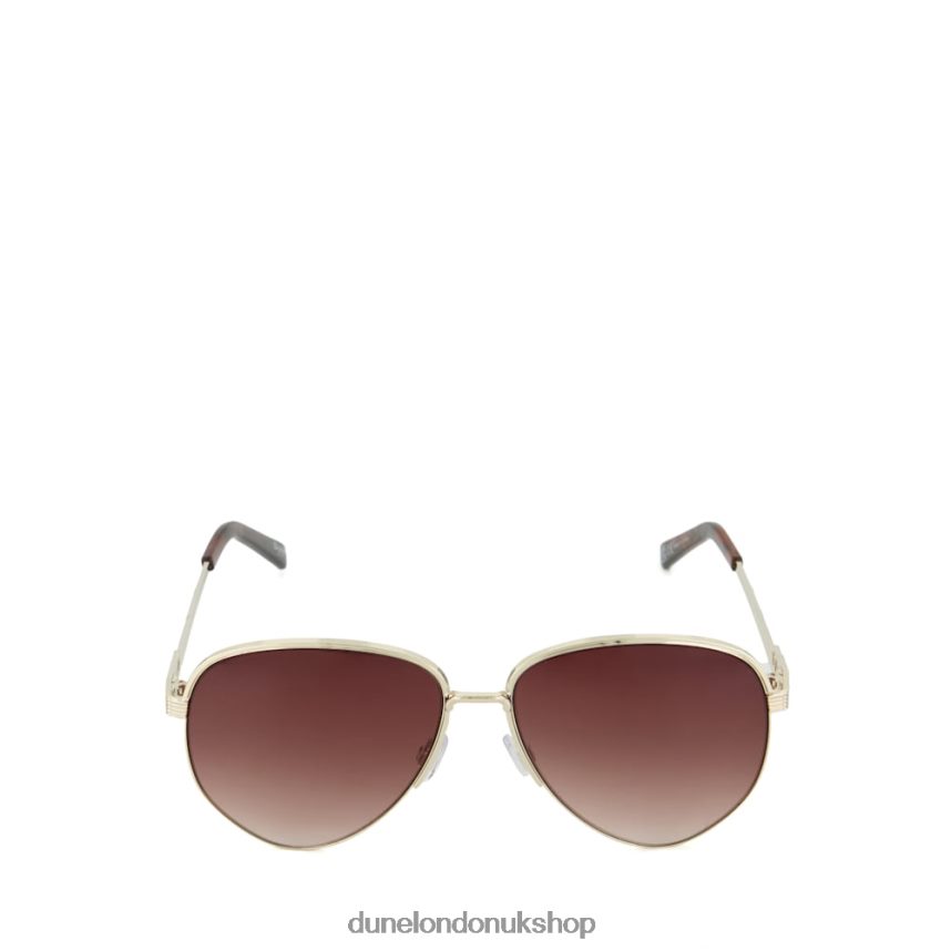 Tortoiseshell-Trim Oval Sunglasses Women N4BBPB162 Dune London Gravitys Gold - Click Image to Close