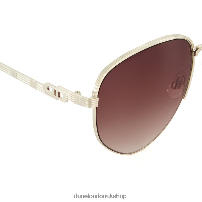 Tortoiseshell-Trim Oval Sunglasses Women N4BBPB162 Dune London Gravitys Gold