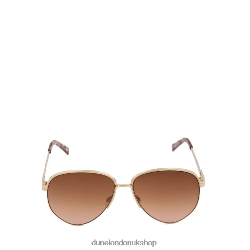 Tortoiseshell-Trim Oval Sunglasses Women N4BBPB168 Dune London Gravitys Rose Gold