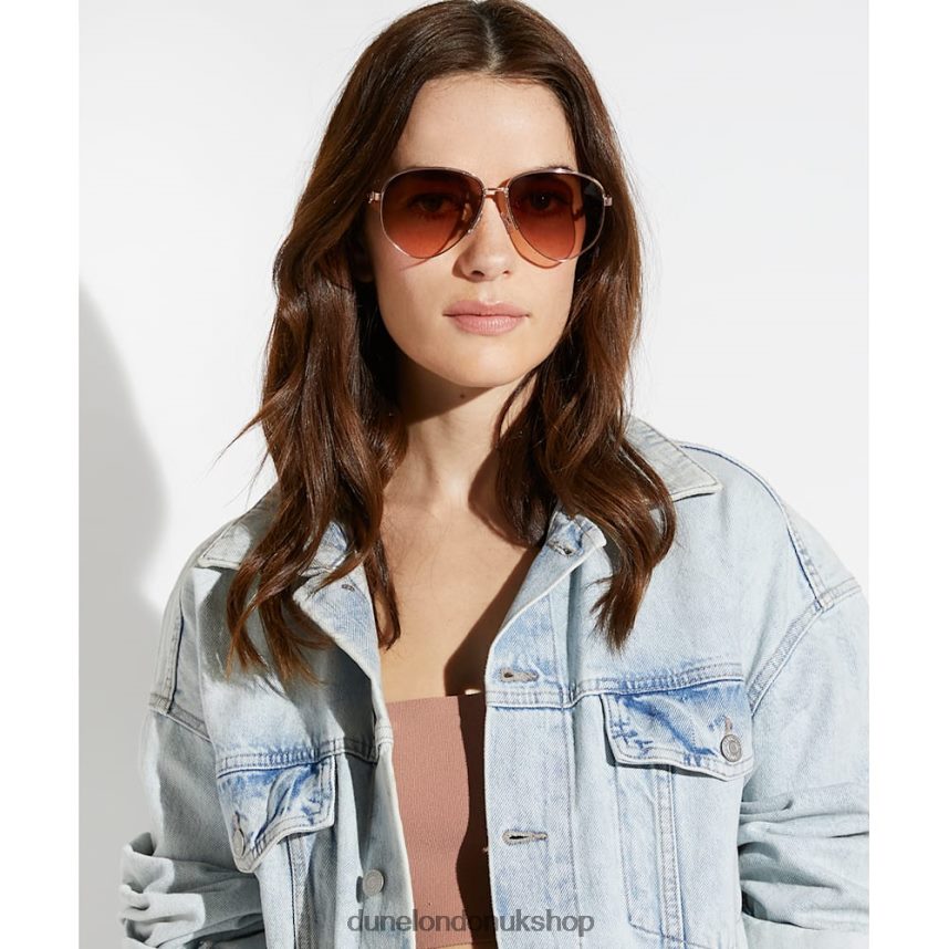 Tortoiseshell-Trim Oval Sunglasses Women N4BBPB168 Dune London Gravitys Rose Gold