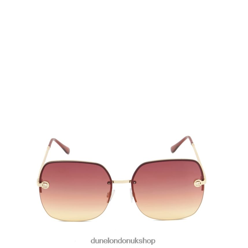 Twisted-Metal Oversized Frame Sunglasses Women N4BBPB152 Dune London Glenhurst Gold