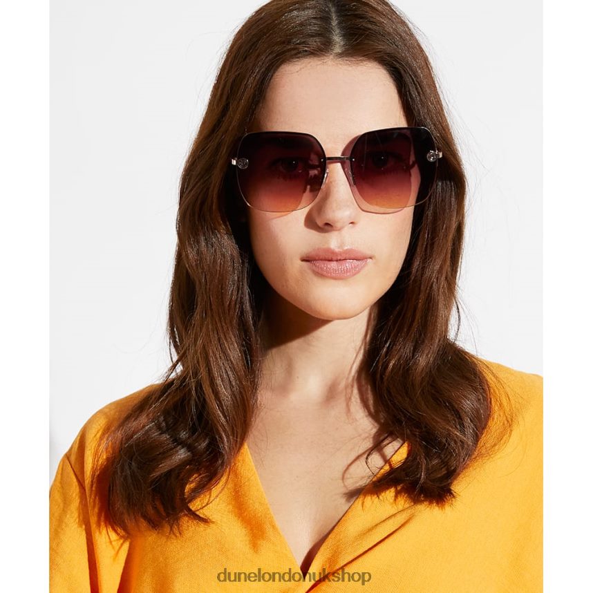 Twisted-Metal Oversized Frame Sunglasses Women N4BBPB152 Dune London Glenhurst Gold