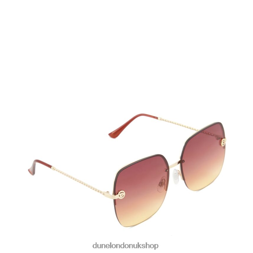 Twisted-Metal Oversized Frame Sunglasses Women N4BBPB152 Dune London Glenhurst Gold