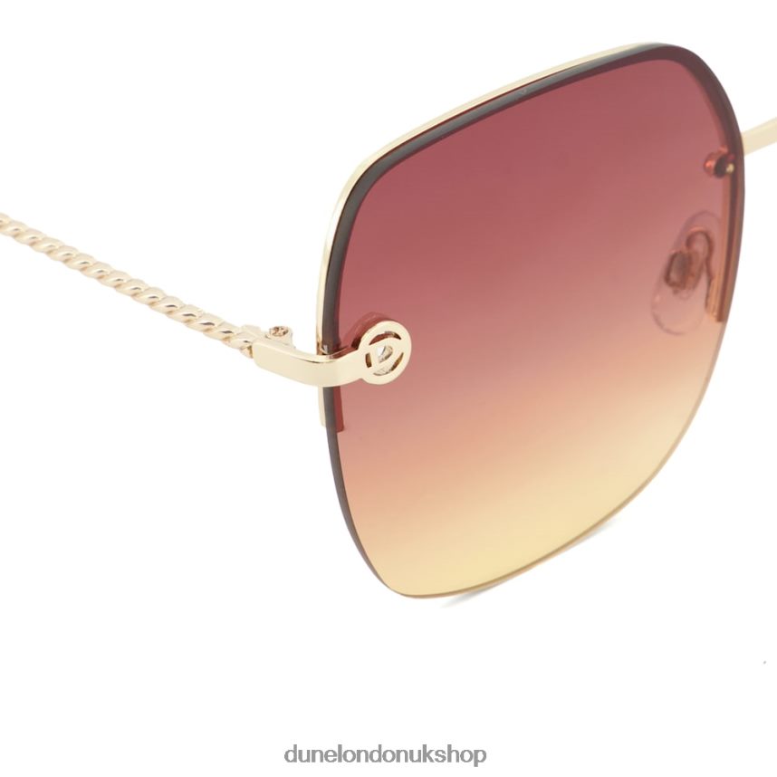 Twisted-Metal Oversized Frame Sunglasses Women N4BBPB152 Dune London Glenhurst Gold