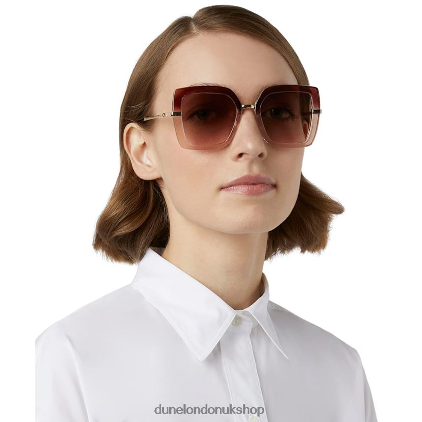 Two-Tone Oversized Sunglasses Women N4BBPB175 Dune London Ginjer Mink