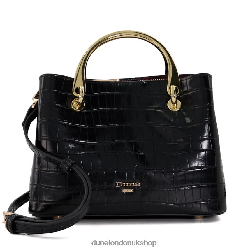 Gold Top Handle Tote Women N4BBPB31 Dune London Dinkydorrien Black - Click Image to Close