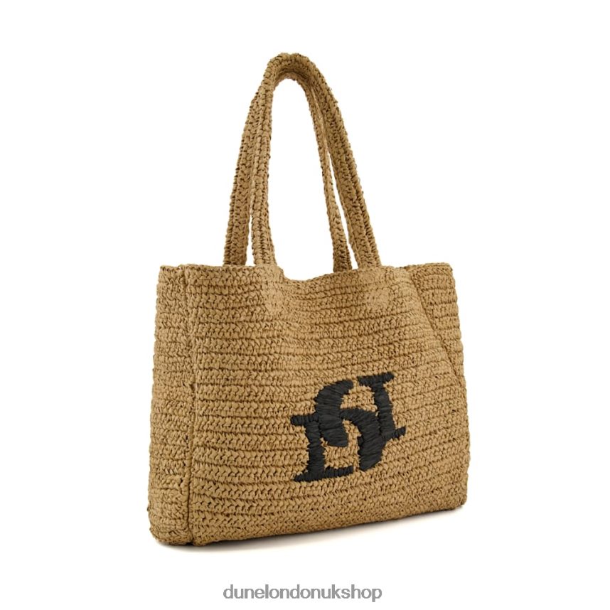 Large DD-Interlock Raffia Tote Bag Women N4BBPB84 Dune London Driftings Natural