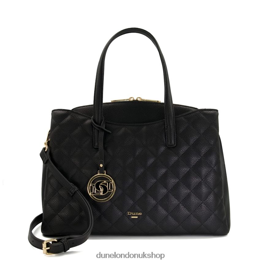 Large Diamond-Quilted Tote Bag Women N4BBPB263 Dune London Dignify Black - Click Image to Close