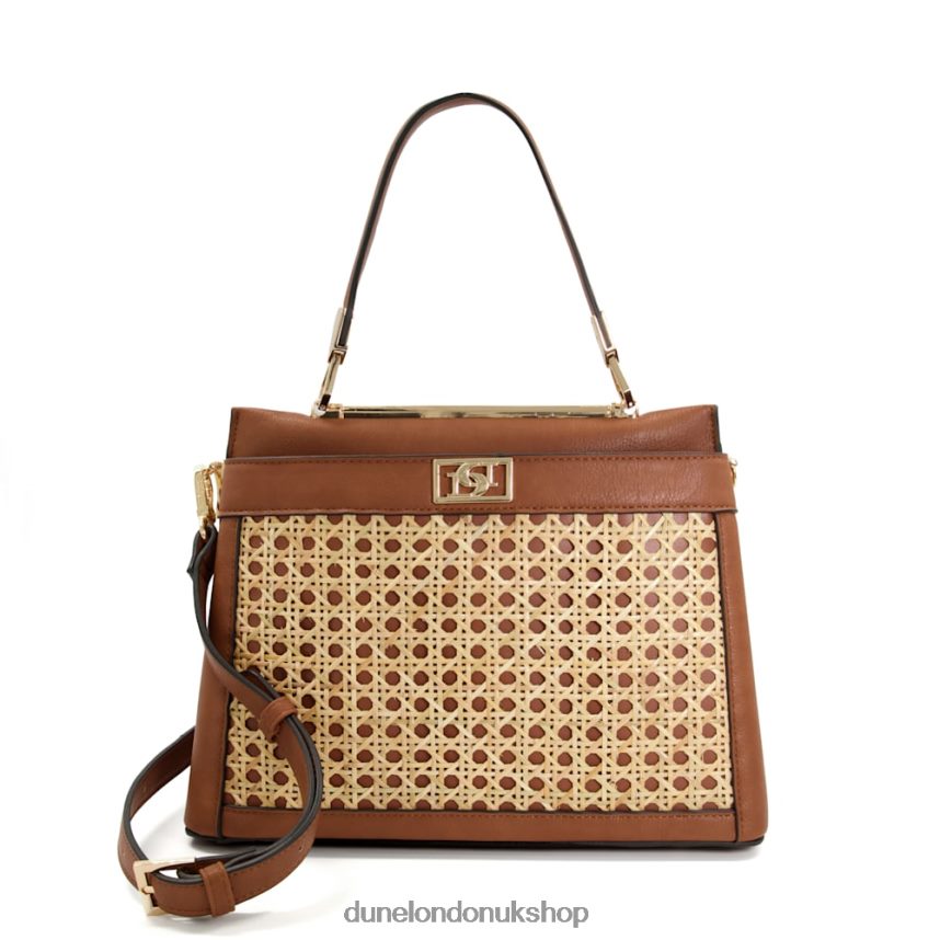 Large Rattan Tote Bag Women N4BBPB134 Dune London Ducier Tan - Click Image to Close