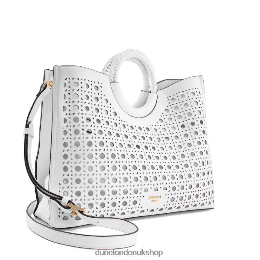 Laser-Cut Tote Bag Women N4BBPB251 Dune London Dellila White