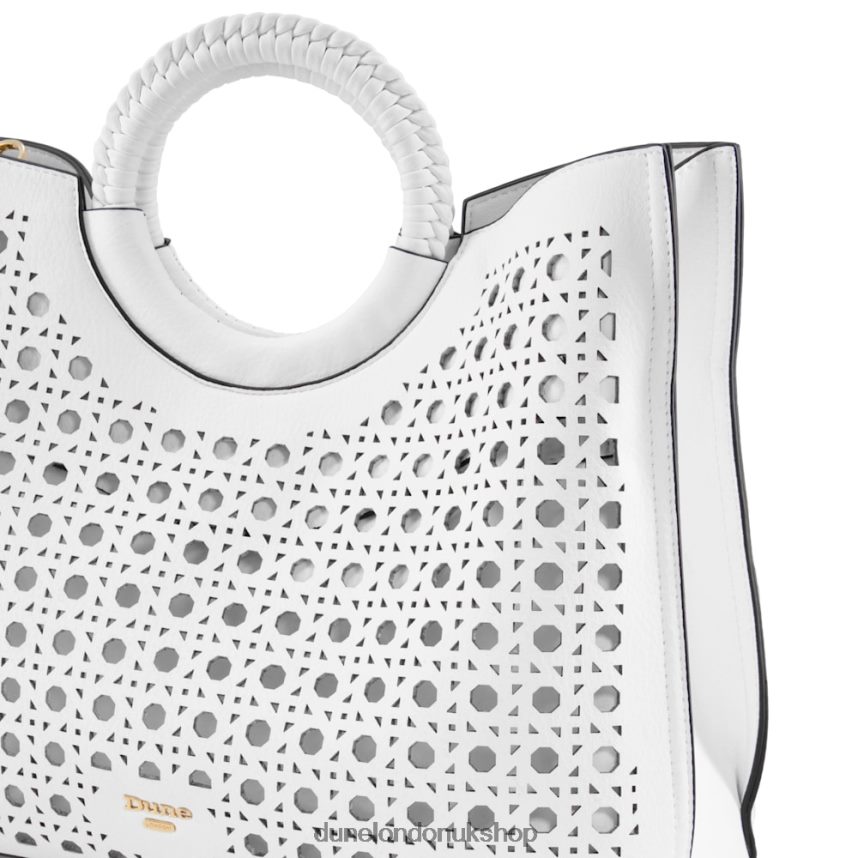 Laser-Cut Tote Bag Women N4BBPB251 Dune London Dellila White