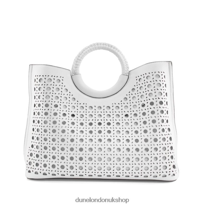 Laser-Cut Tote Bag Women N4BBPB251 Dune London Dellila White