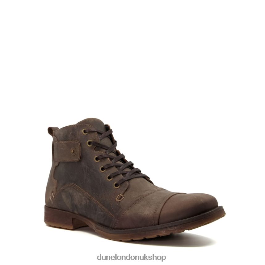 Casual Leather Lace-Up Boots Men N4BBPB895 Dune London Simon Dark Brown - Click Image to Close