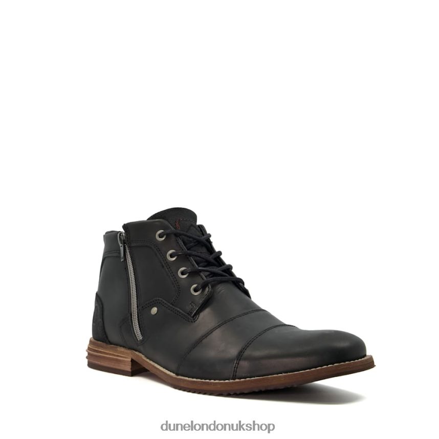 Double Toe Cap Detail Leather Boots Men N4BBPB851 Dune London Captains Black