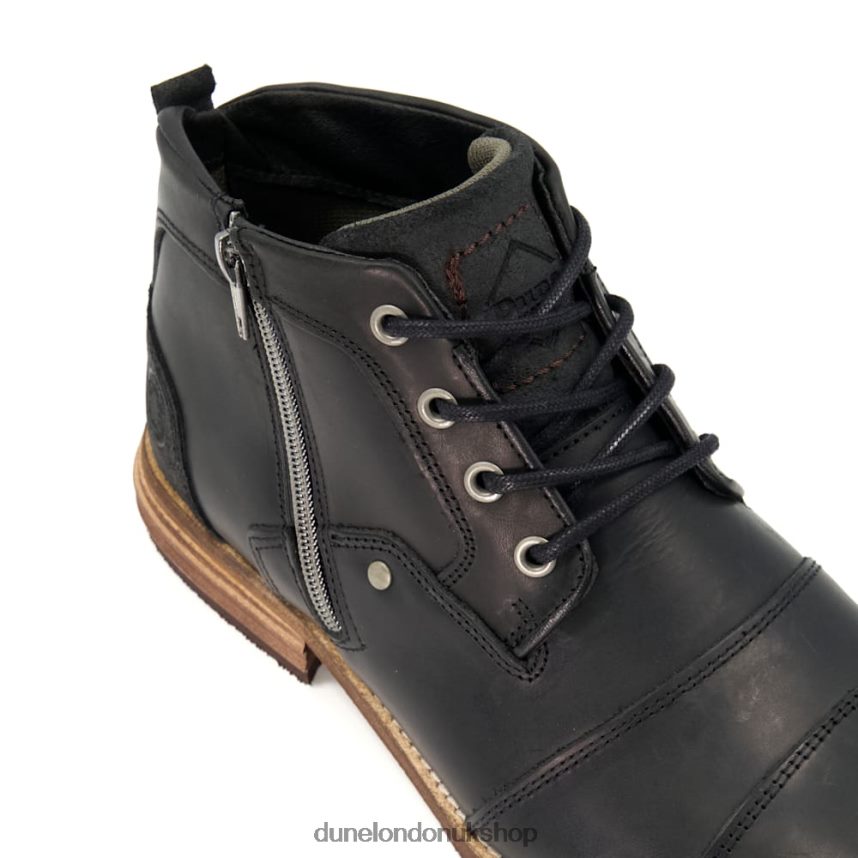 Double Toe Cap Detail Leather Boots Men N4BBPB851 Dune London Captains Black