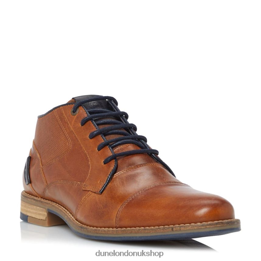 Lace Up Ankle Boots Men N4BBPB870 Dune London Carls Tan - Click Image to Close