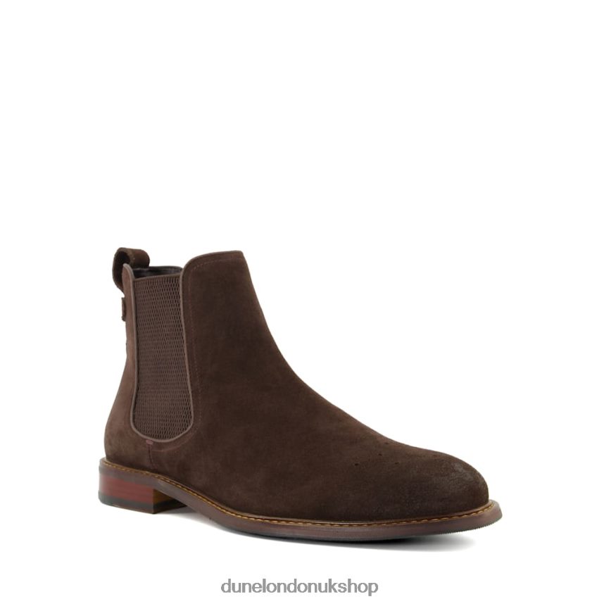 Elasticated Chelsea Boots Men N4BBPB785 Dune London Clicker Dark Brown - Click Image to Close