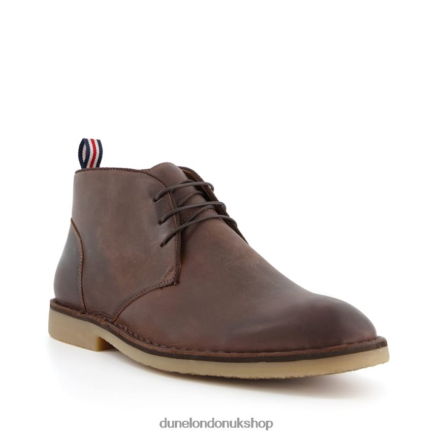 Lace Up Chukka Boots Men N4BBPB862 Dune London Cash Brown - Click Image to Close