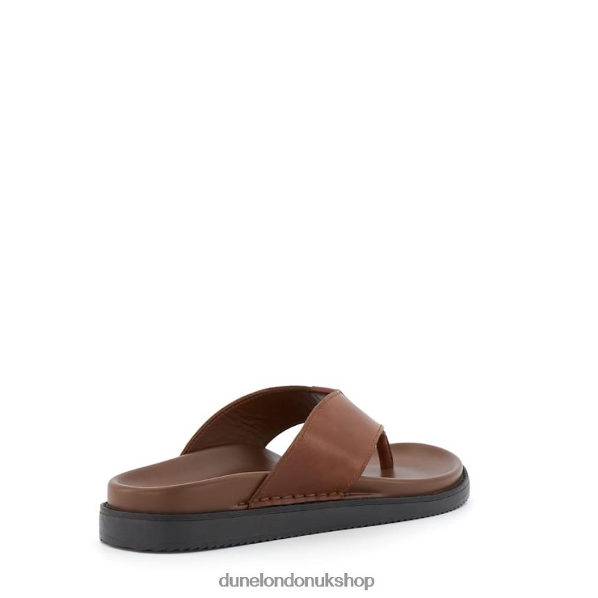 Ergonomic Leather Toe-Post Sandals Men N4BBPB685 Dune London Iddolise Tan