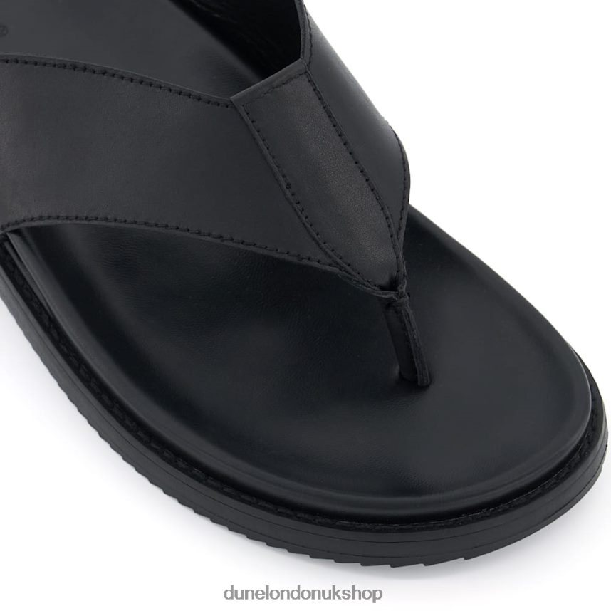 Leather Toe-Post Sandals Men N4BBPB686 Dune London Iddolise Black