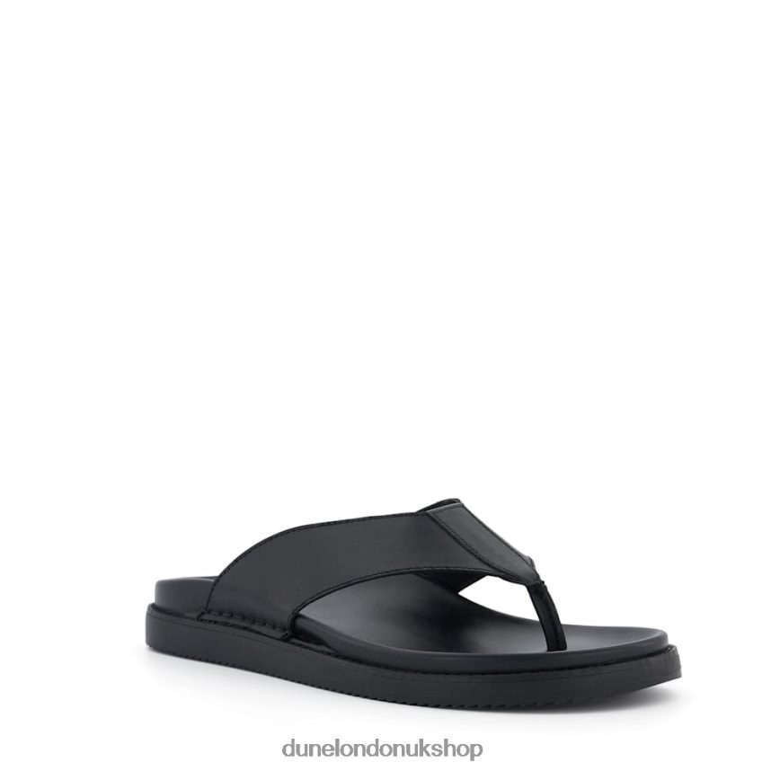 Leather Toe-Post Sandals Men N4BBPB686 Dune London Iddolise Black