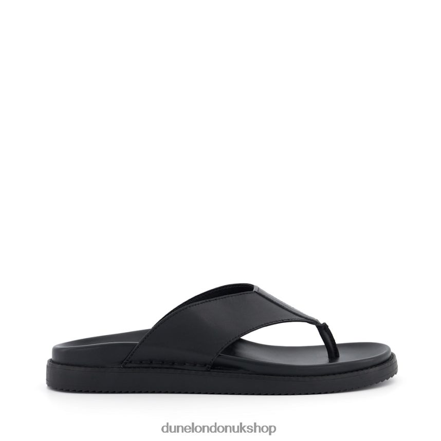 Leather Toe-Post Sandals Men N4BBPB686 Dune London Iddolise Black