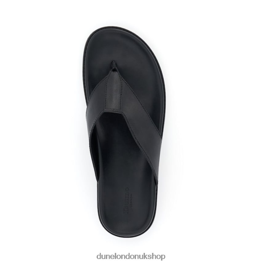 Leather Toe-Post Sandals Men N4BBPB686 Dune London Iddolise Black