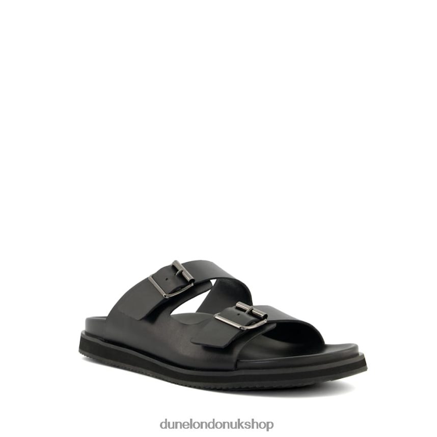 Casual Buckle-Strap Leather Sandals Men N4BBPB720 Dune London Itare Black